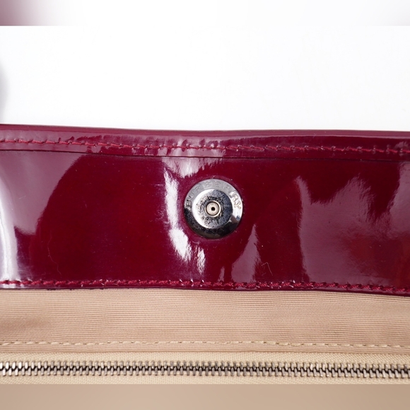 AI07❤️ BURBERRY Patent Supernova Check Stars Nickie Tote - Picture 13 of 14